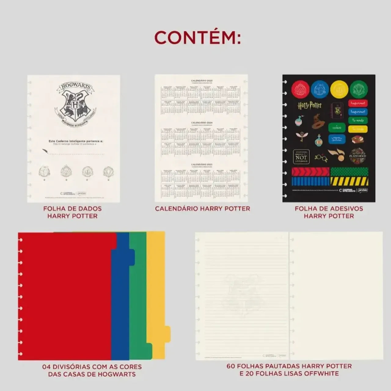 Caderno Inteligente Grande Preto Harry Potter