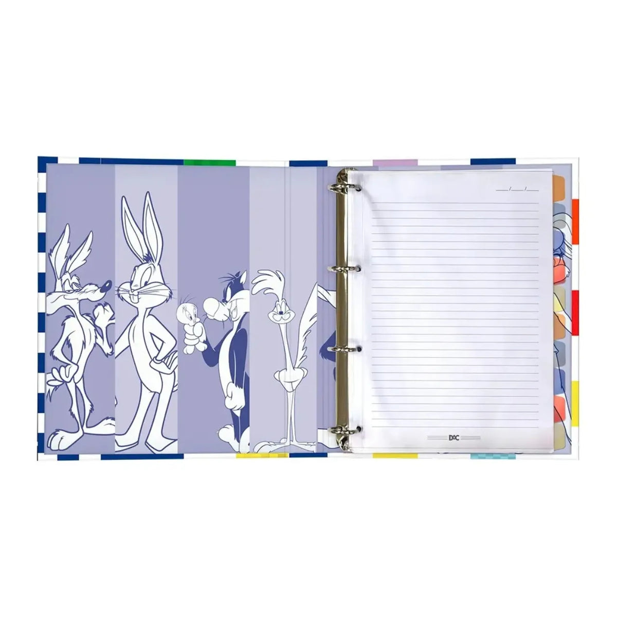 Fichário Universitário Looney Tunes DAC com Elástico