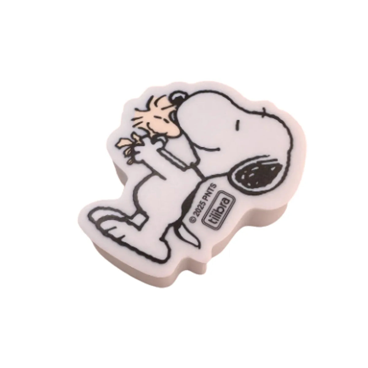 Borracha Goma Snoopy e Woodstock Tilibra Branca