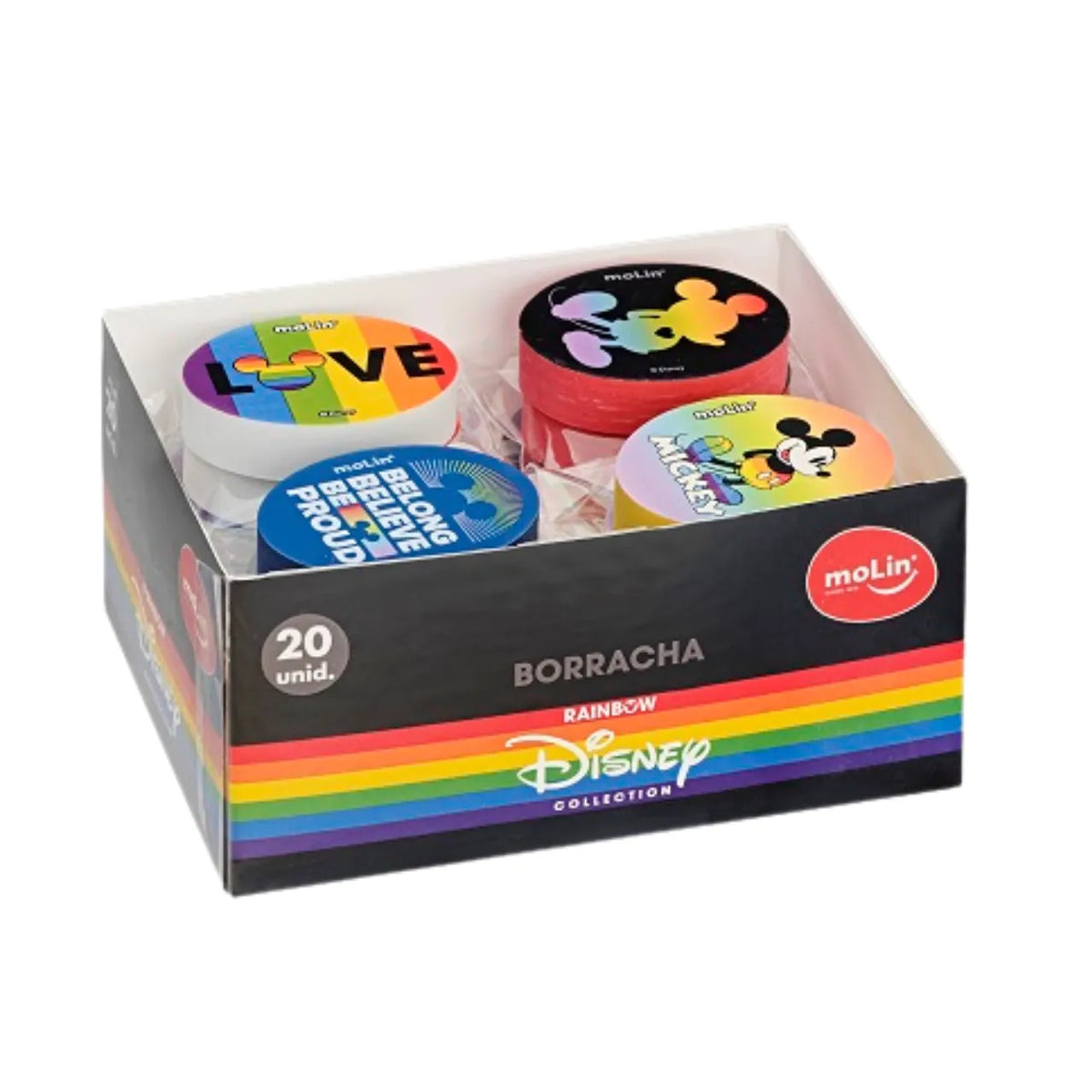 Borracha Rainbow Mickey Mouse Colorida Molin