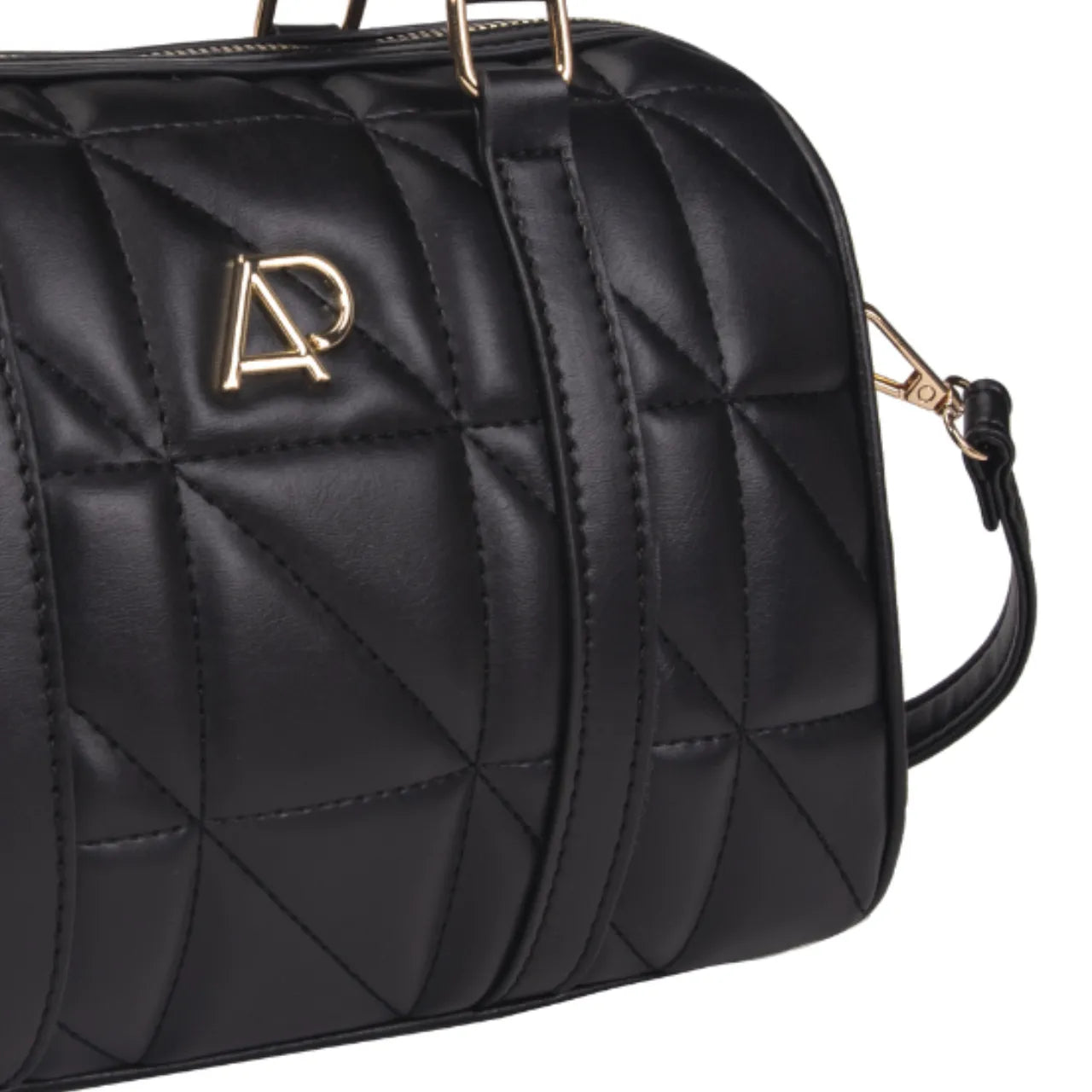 Bolsa Baú Feminina Preta Matelassê Alice Palucci