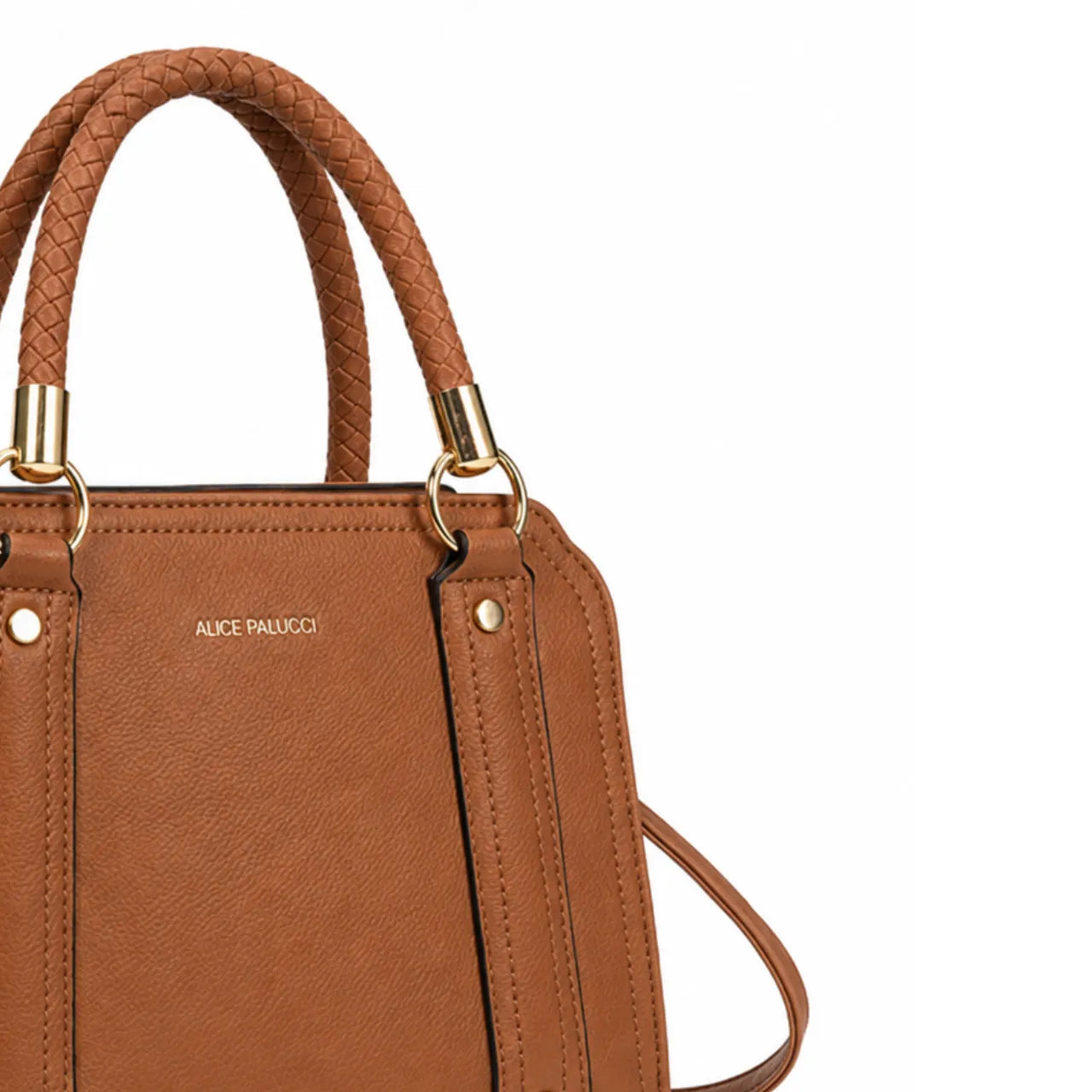 Bolsa Feminina Alice Palucci Marrom Alça Trançada