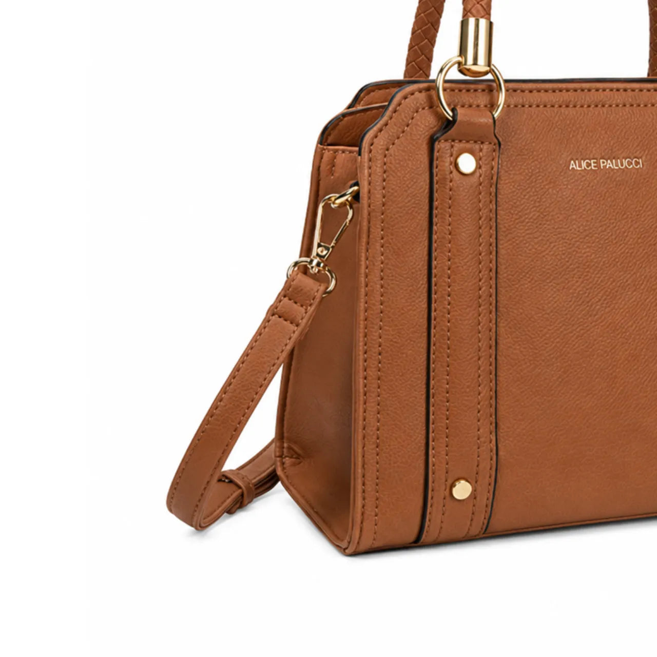 Bolsa Feminina Alice Palucci Marrom Alça Trançada