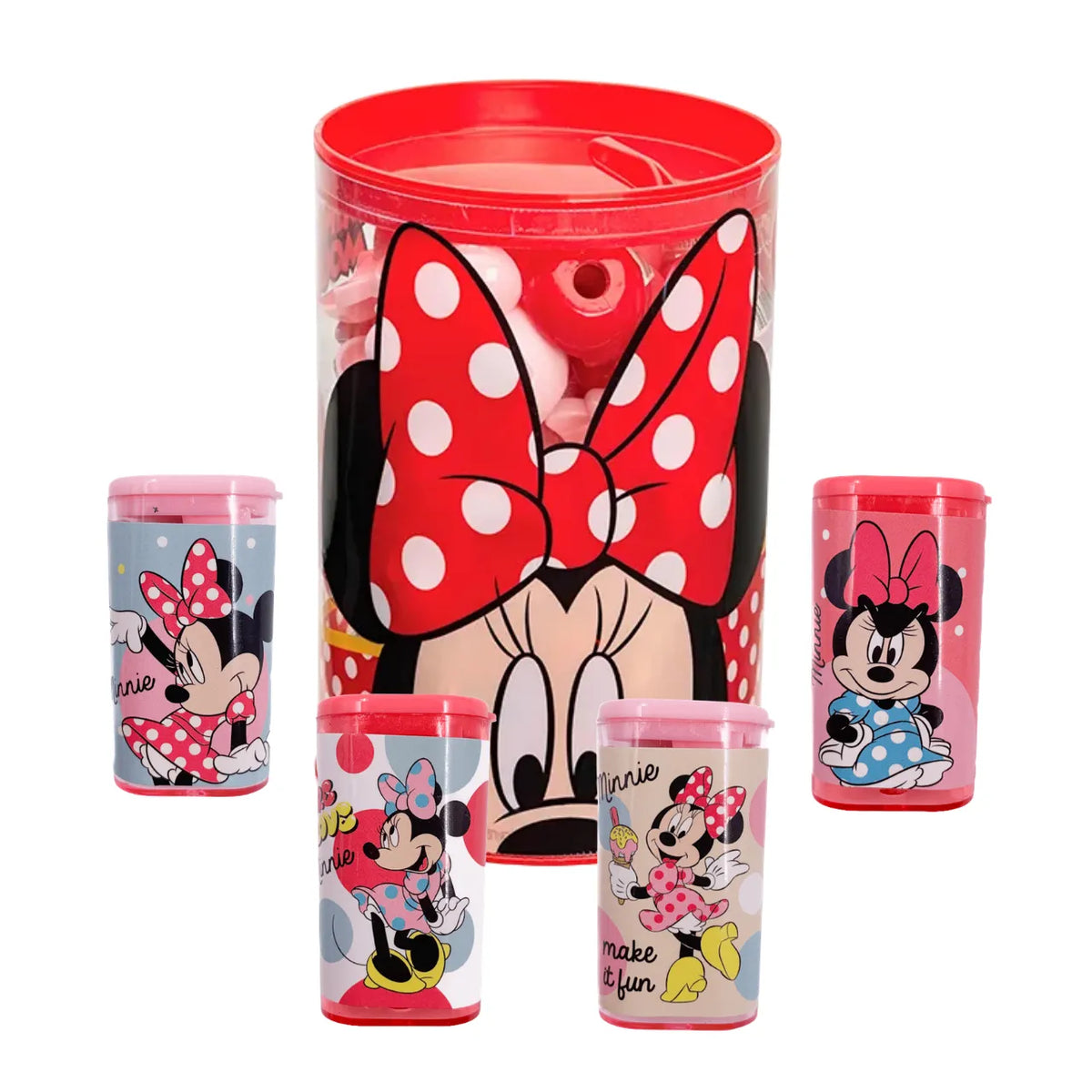 Apontador Minnie Mouse com Depósito Rosa Molin