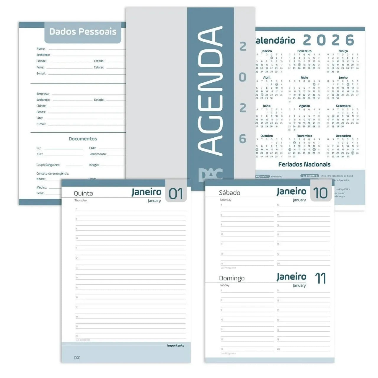 Agenda Diária A5 2026 DAC Mickey Mouse