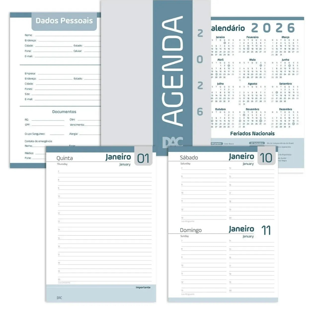 Agenda Diária A5 2026 DAC Stitch
