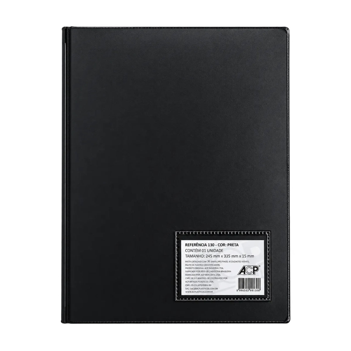 Pasta Catálogo ACP Preta 30 Envelopes 4 Colchetes