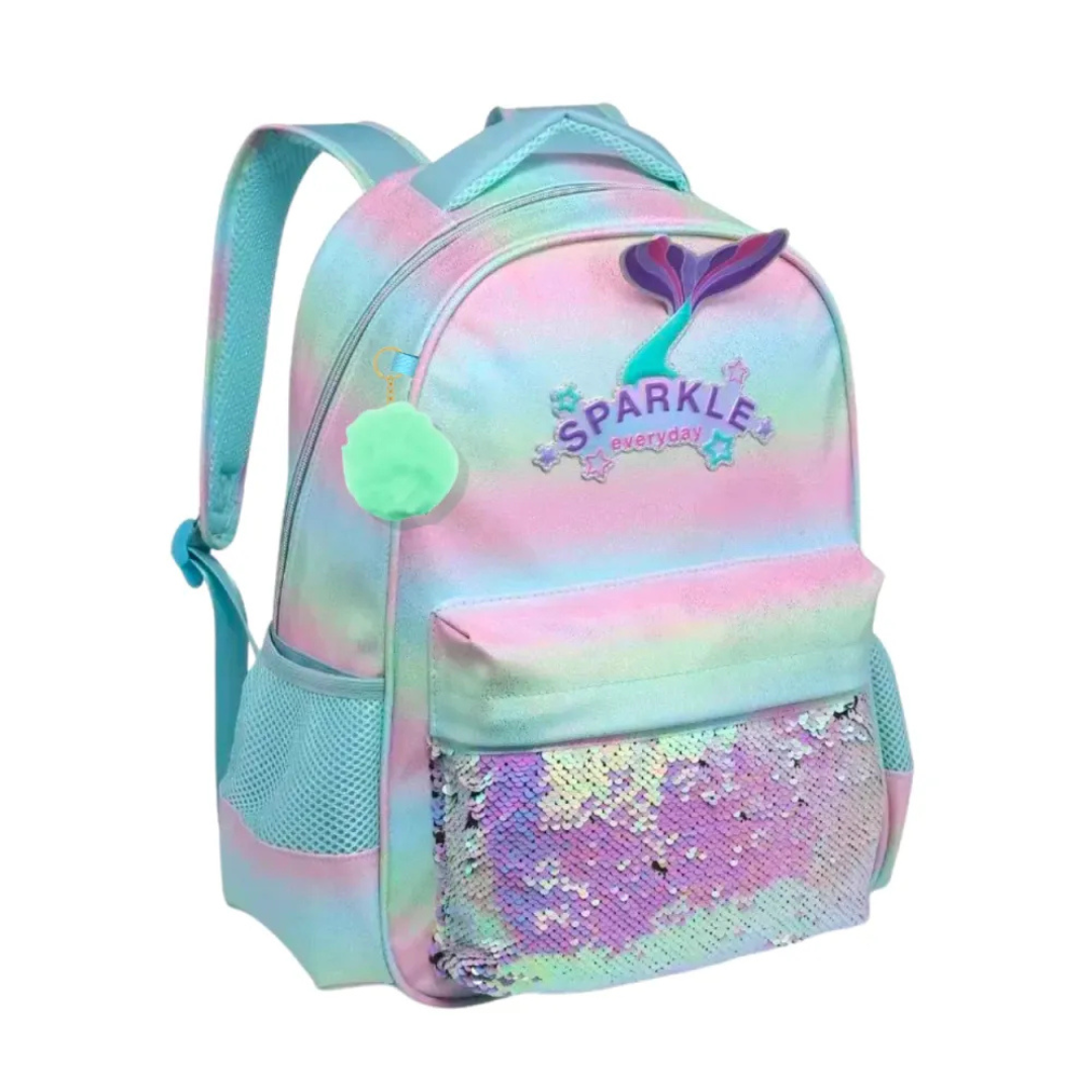 Mochila de Costas Verde Nova Rio Escolar Resistente com Bolsos Laterais