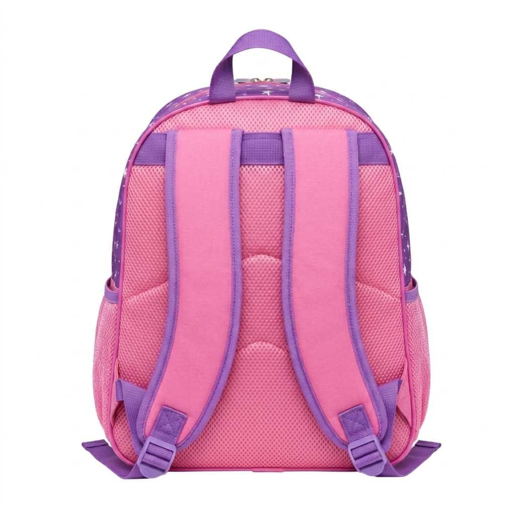 Mochila de Costas Princesa Rosa Nova Rio Infantil com Bolso Frontal
