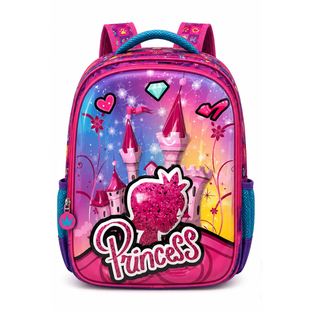Mochila de Costas Princess 3d Roxa Ponto Verde