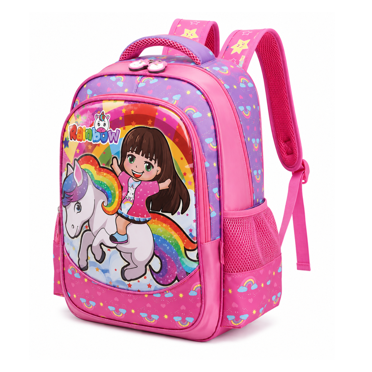 Mochila de Costas Unicórnio Rosa Infantil Ponto Verde