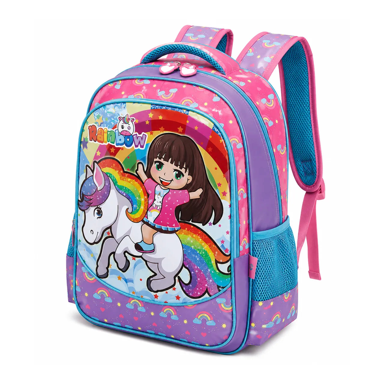 Mochila de Costas Unicórnio Roxo Infantil Ponto Verde