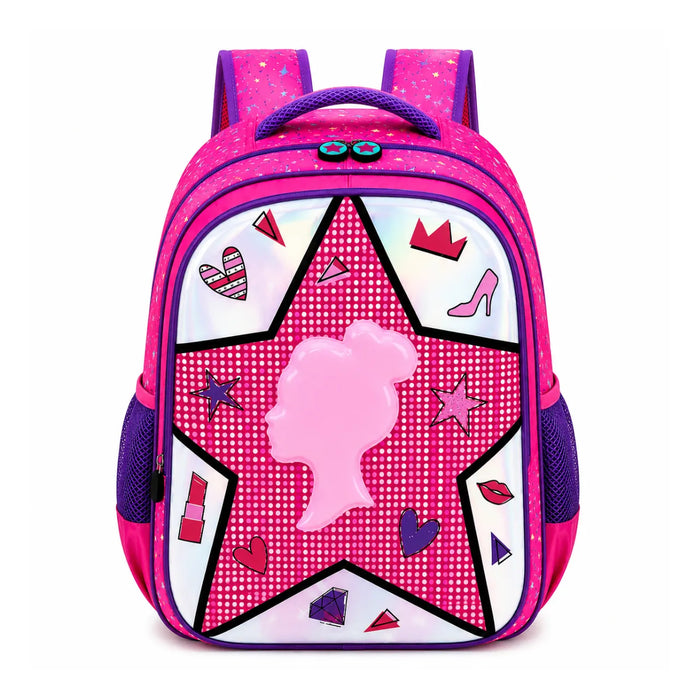 Mochila de Costas Girl Rosa Alto Relevo Ponto Verde
