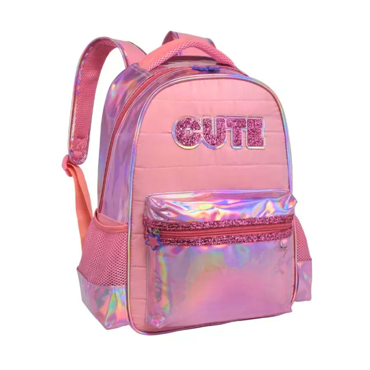 Mochila de Costas Rosa Nova Rio Escolar Resistente