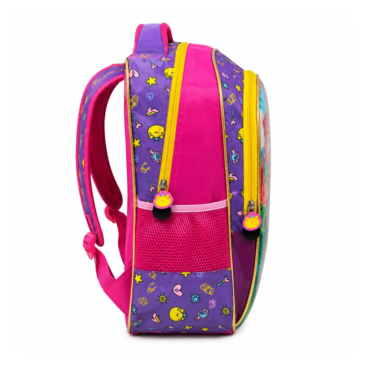 Mochila de Costas Princesas Rosa Ponto Verde Infantil