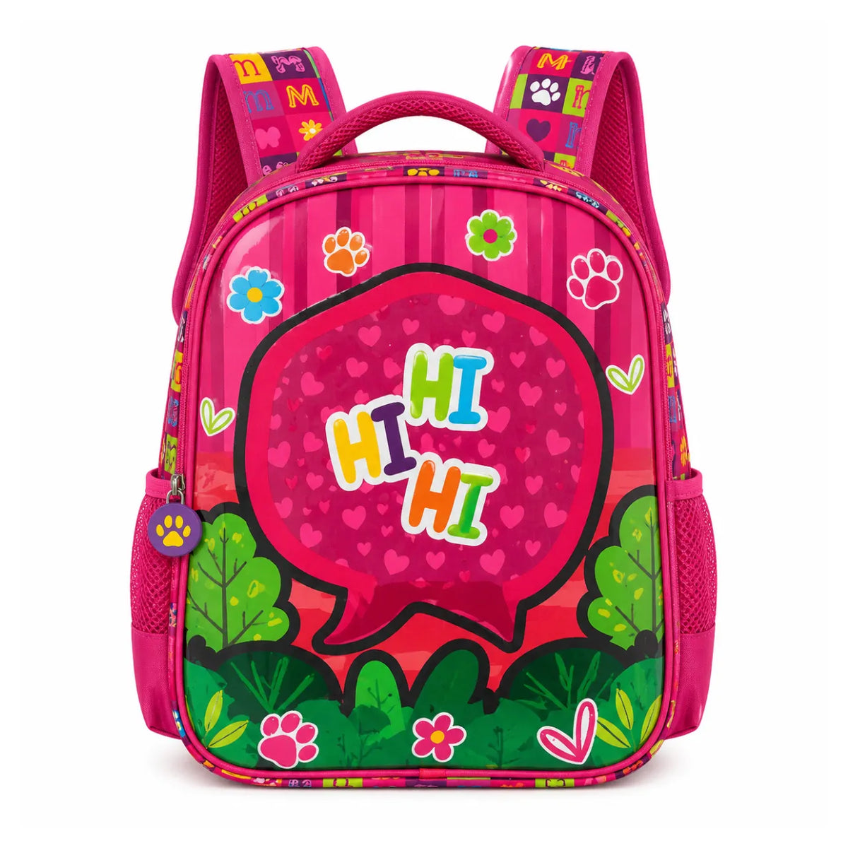 Mochila de Costas hi hi hi Rosa Infantil Ponto Verde