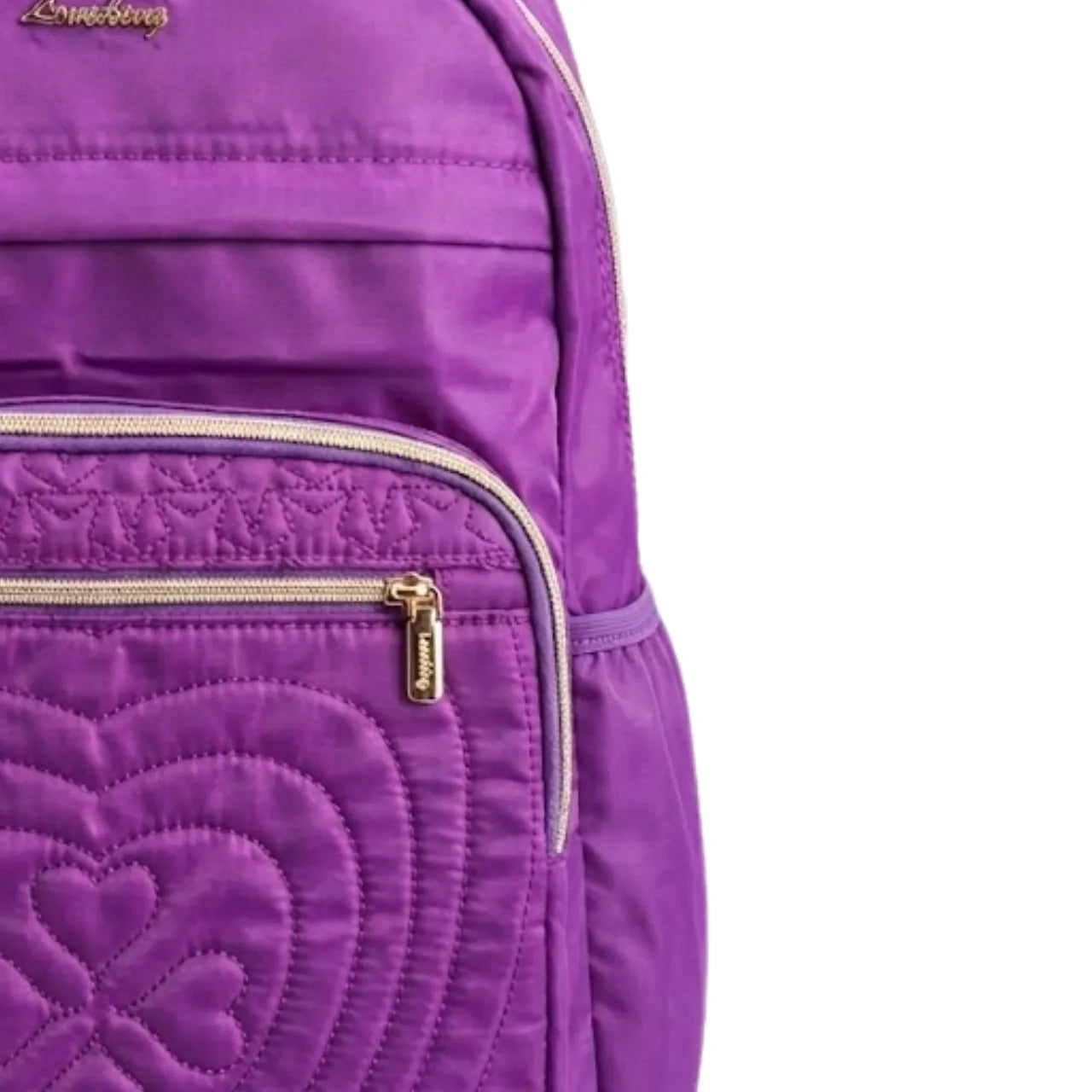 Mochila de Costas Roxa Hearts Ponto Verde