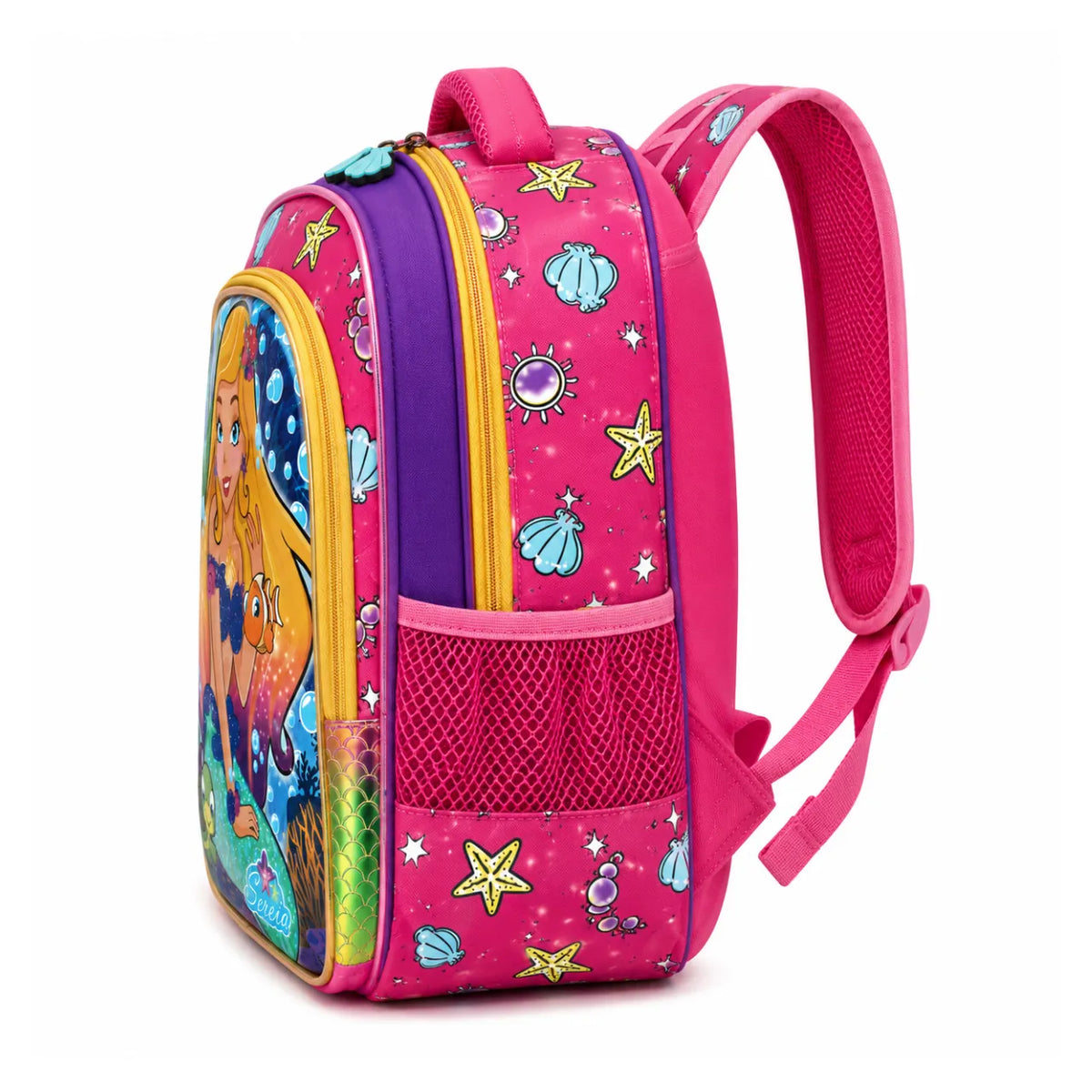 Mochila de Costas Sereia Rosa Infantil Ponto Verde