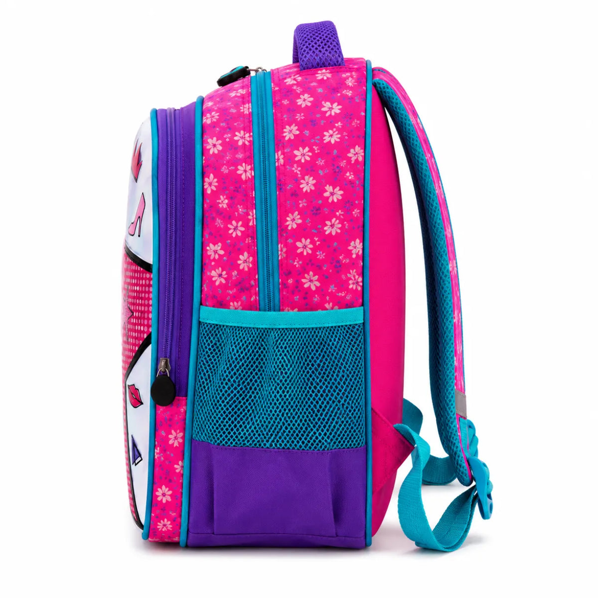 Mochila de Costas Girl Roxa Alto Relevo Ponto Verde