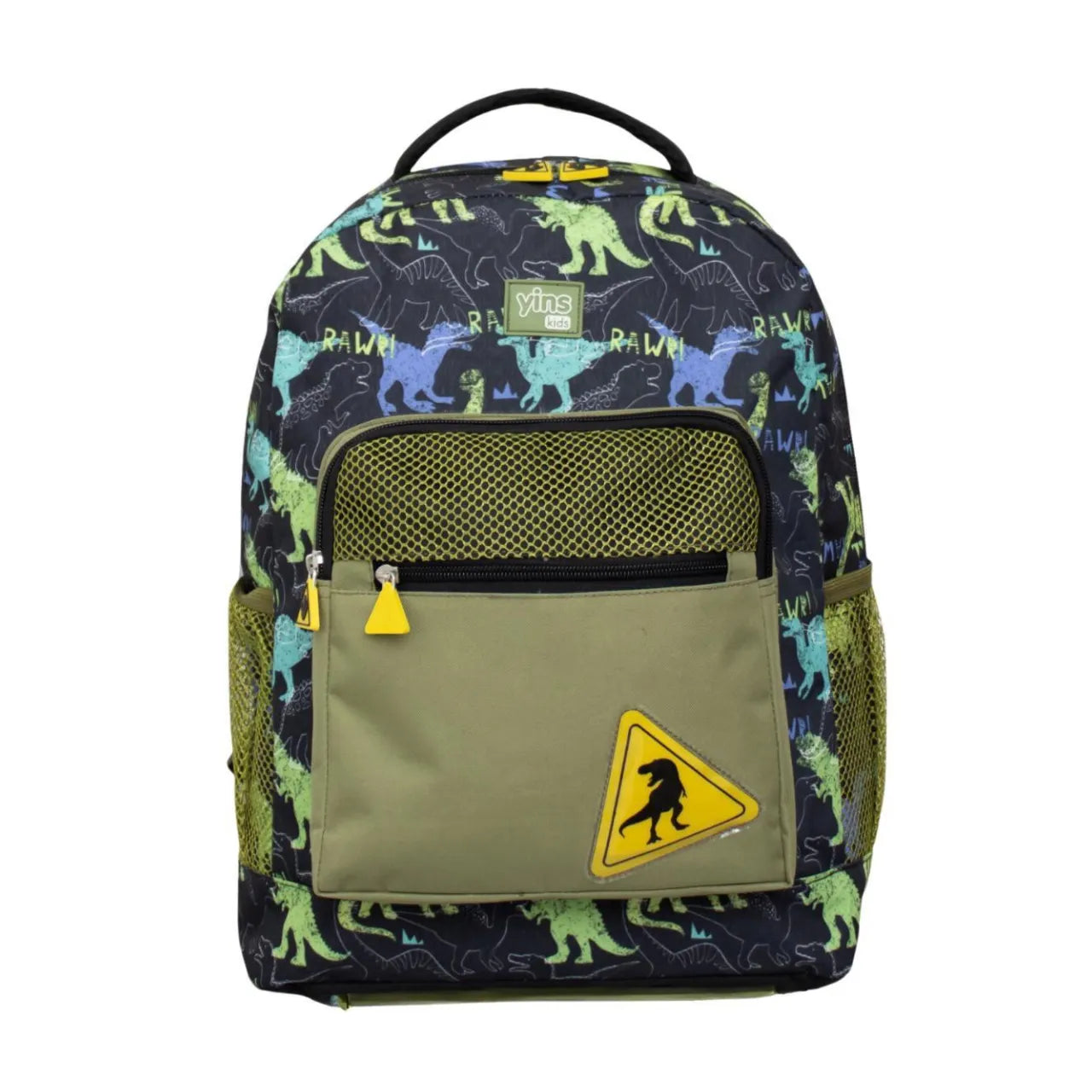Mochila de Costas Dino Rawr Yins Infantil Escolar com Alças Acolchoadas