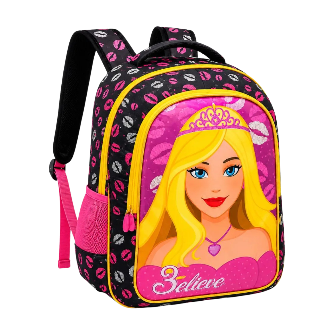 Mochila de Costas Believe Preta Infantil Ponto Verde