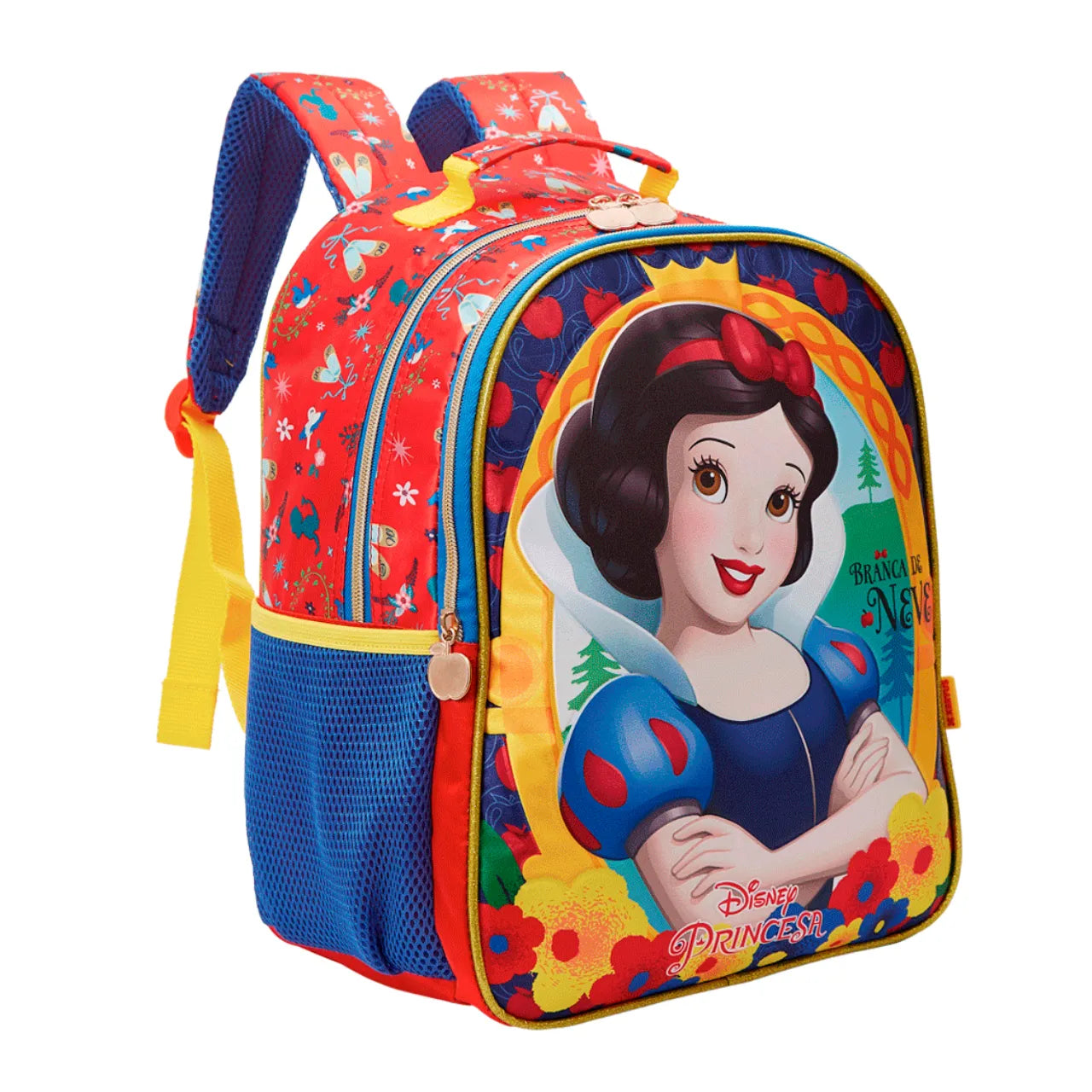 Mochila de Costas Branca de Neve Xeryus Infantil Escolar com Bolsos Laterais