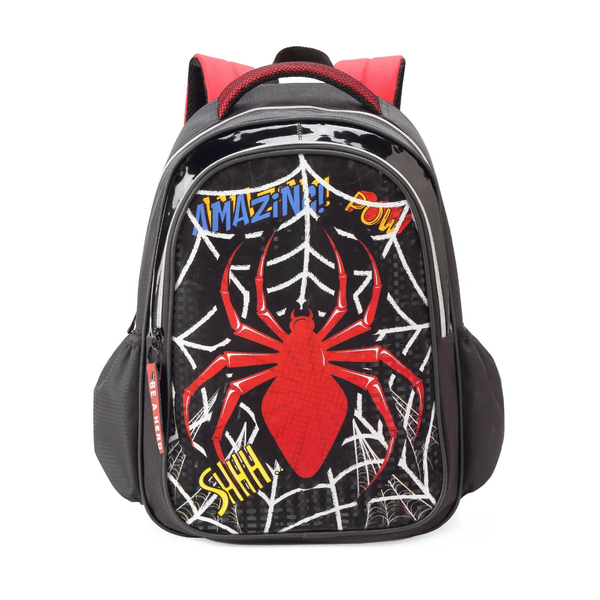 Mochila de Costas Aranha Comic Preta Infantil Denlex