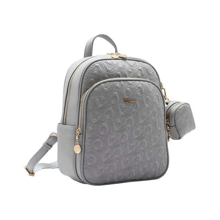 Mochila Feminina de Costas Chenson Cinza com Porta Níquel