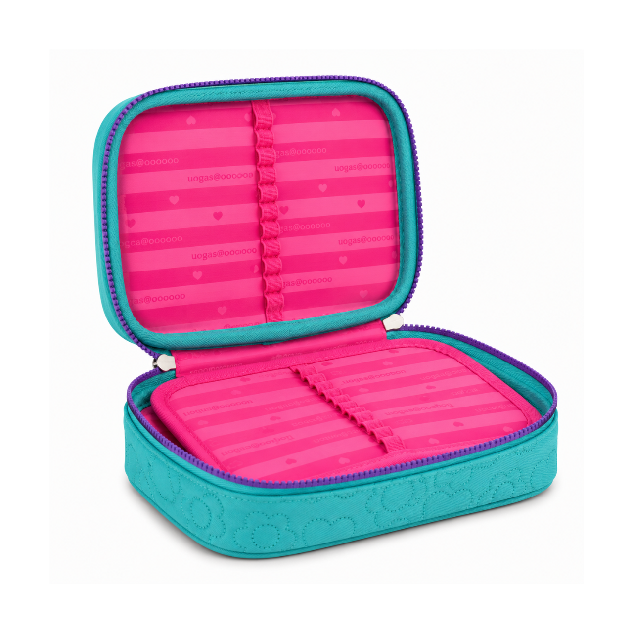 Estojo Box Verde com Ziper Roxo Rebecca Bonbon Clio