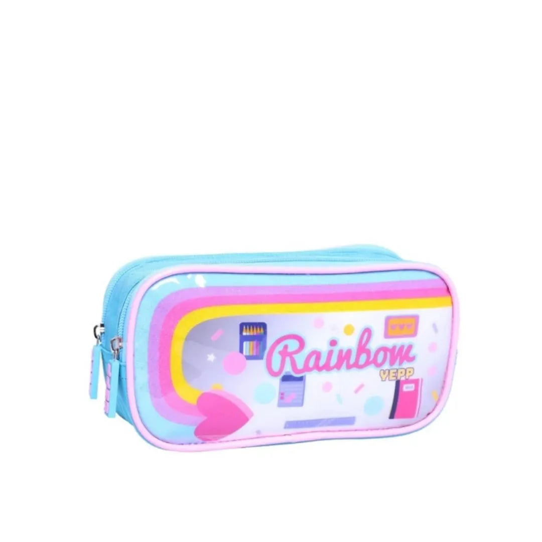 Kit Mochila de Rodinha Feminina Azul Yepp com Lancheira e Estojo
