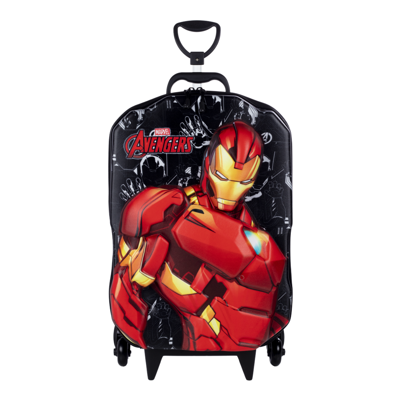 Kit Mochila Rodinha Homem de Ferro Infantil Avengers 3D