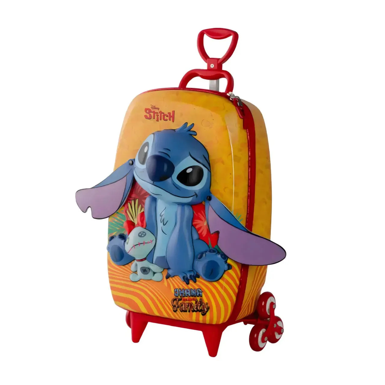 Kit Mochila Rodinha Stitch Tropical Infantil 3D com Lancheira