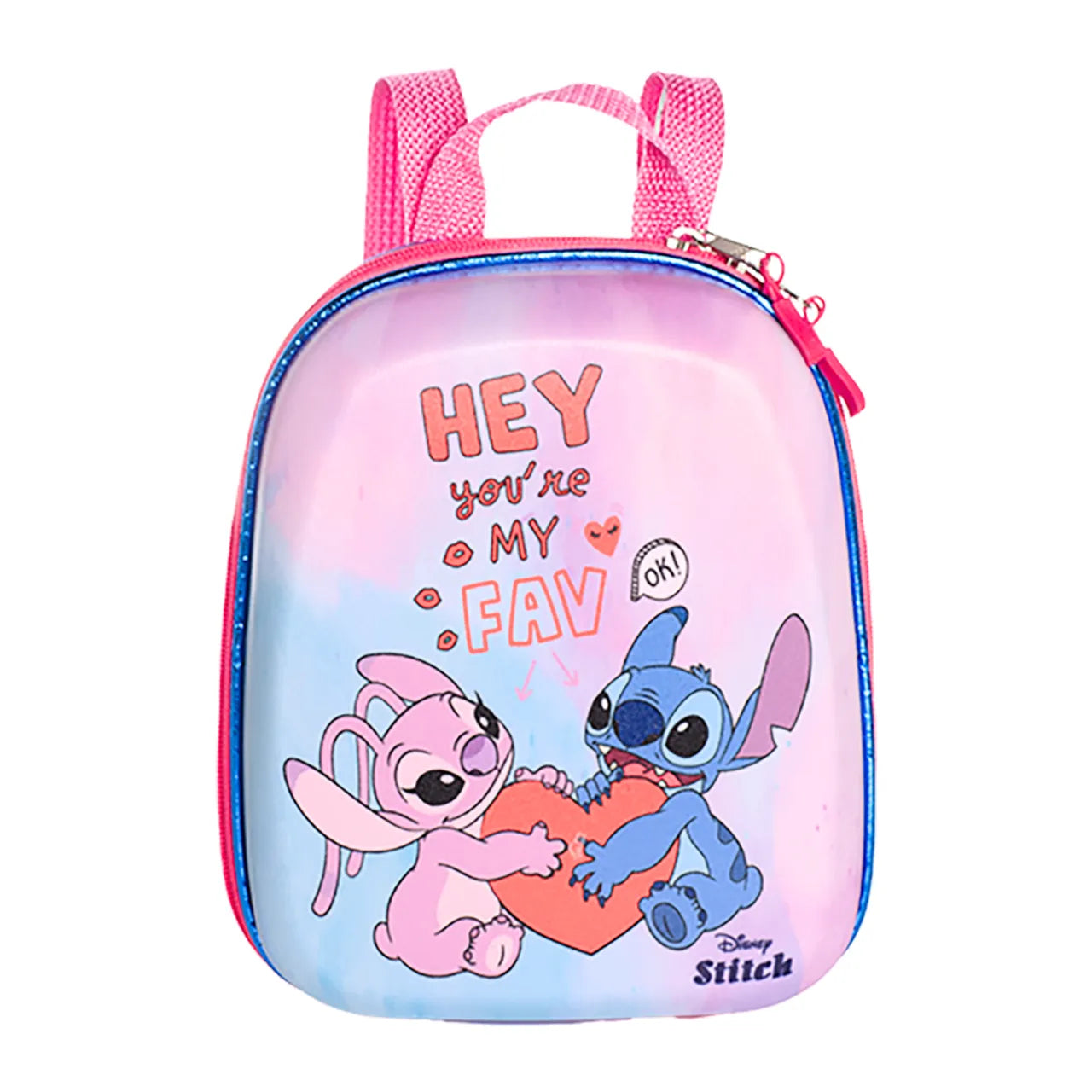 Kit Mochila Rodinha Infantil Stitch e Angel com Lancheira