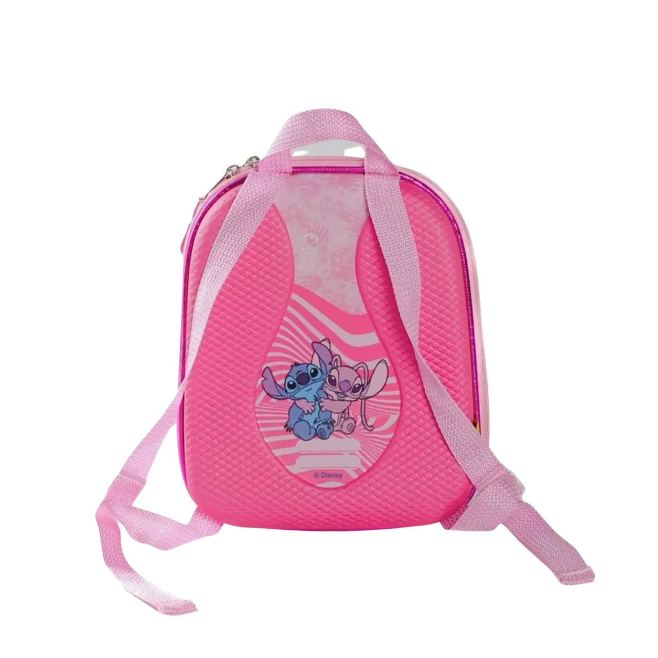 Kit Mochila Rodinha Infantil Stitch Rosa com Lancheira