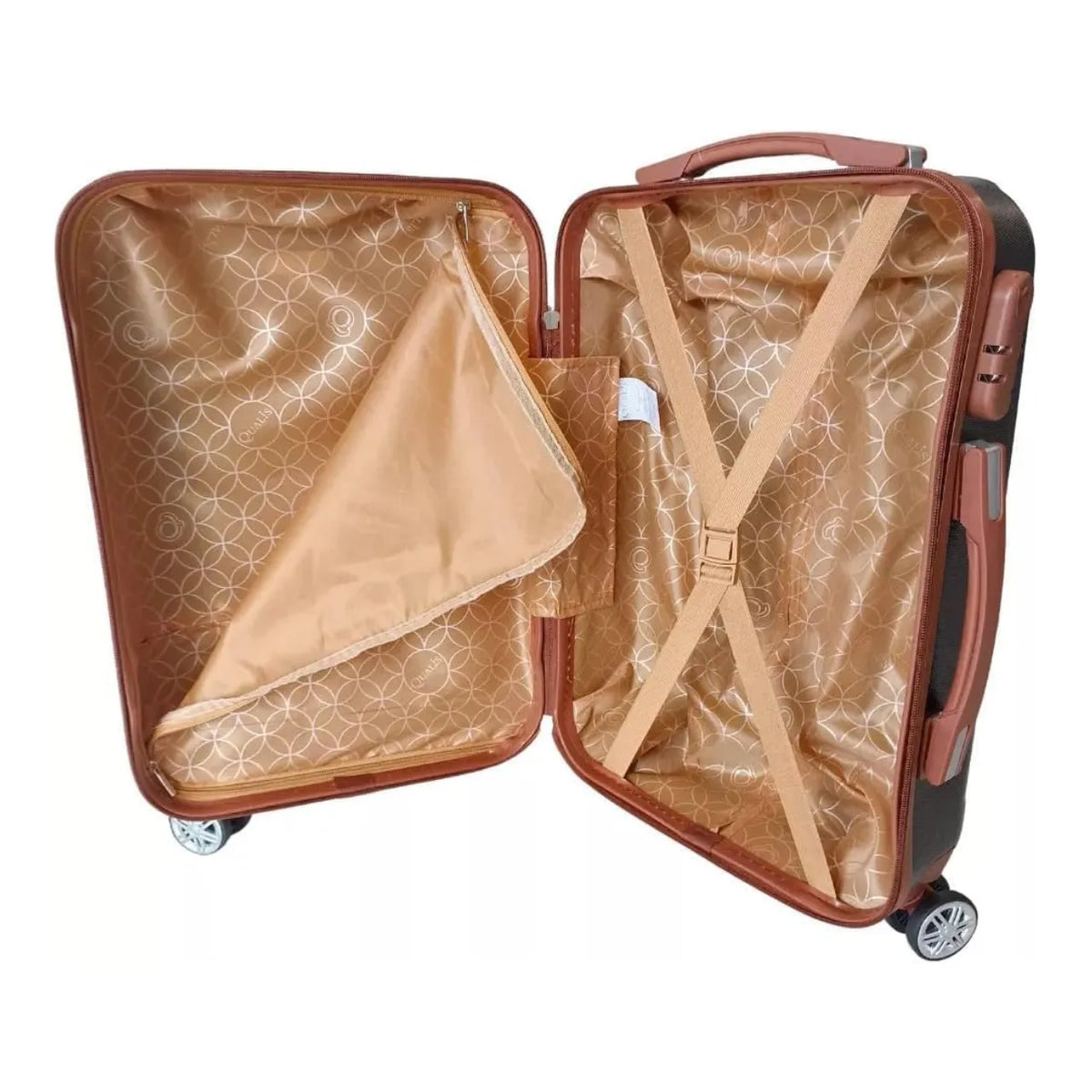 Kit Mala de Bordo 10kg e Frasqueira Qualis Policarbonato Rodas 360° Azul