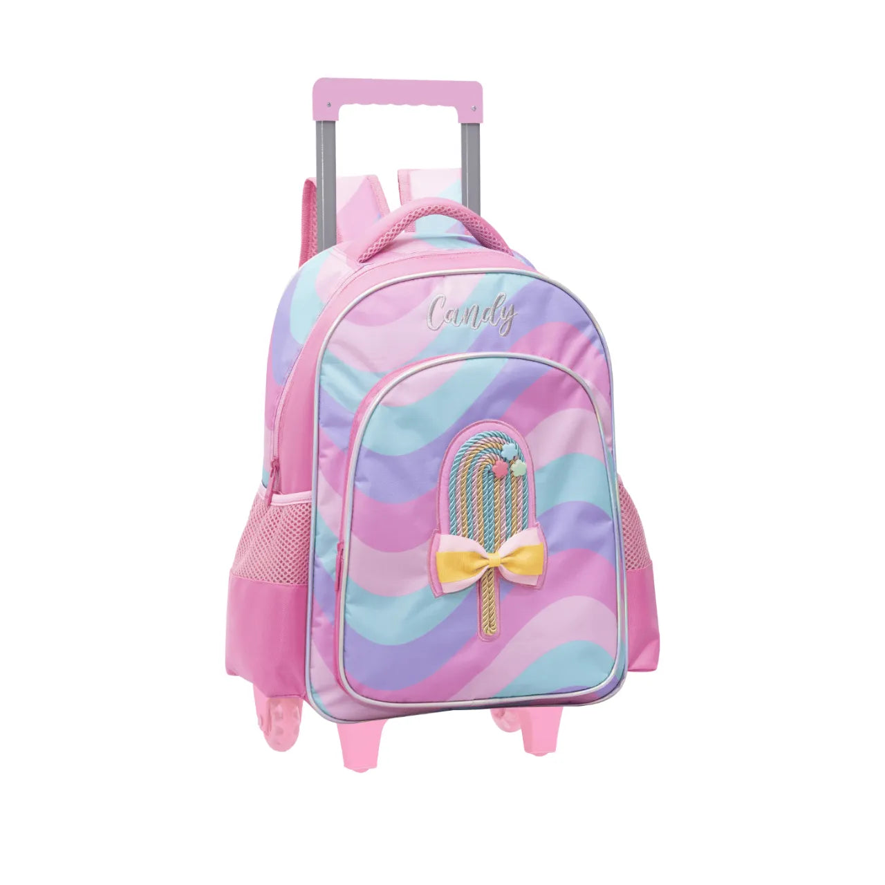 Kit Mochila de Rodinha Infantil Candy com Lancheira e Estojo