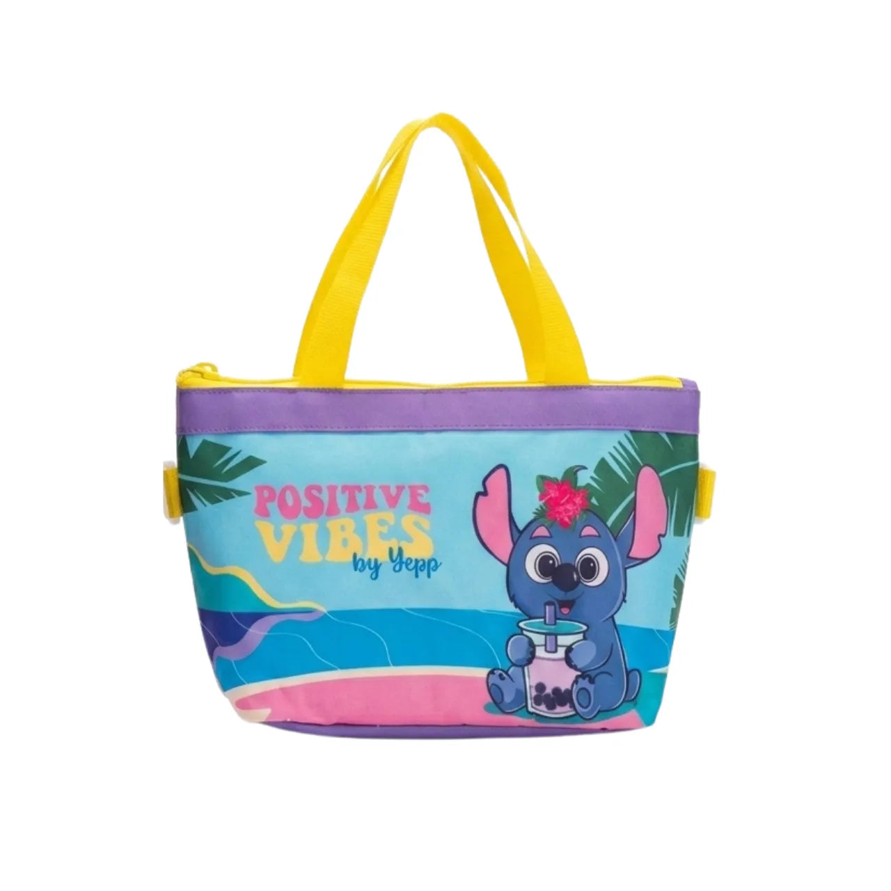 Kit Mochila Rodinha Positive Vibes com Lancheira e Estojo