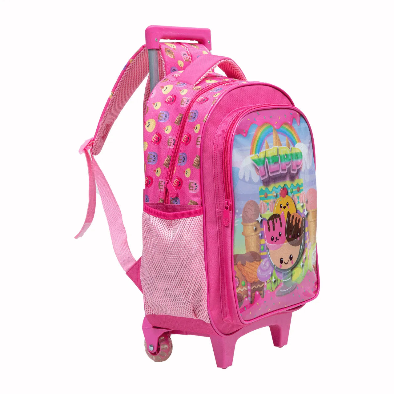Kit Mochila Rodinha Sorvete com Lancheira e Estojo