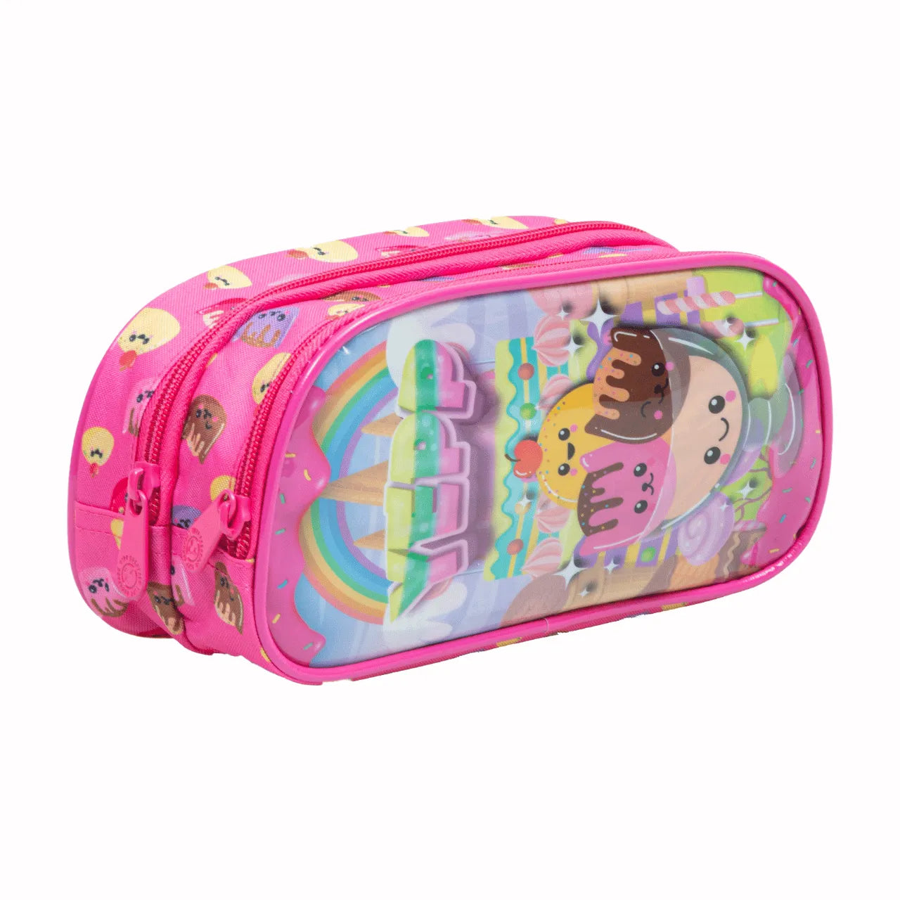 Kit Mochila Rodinha Sorvete com Lancheira e Estojo