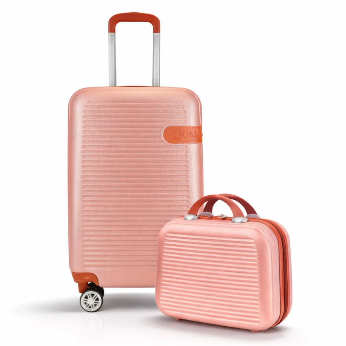 Kit Mala de Viagem 23kg Policarbonato e Frasqueira Rose