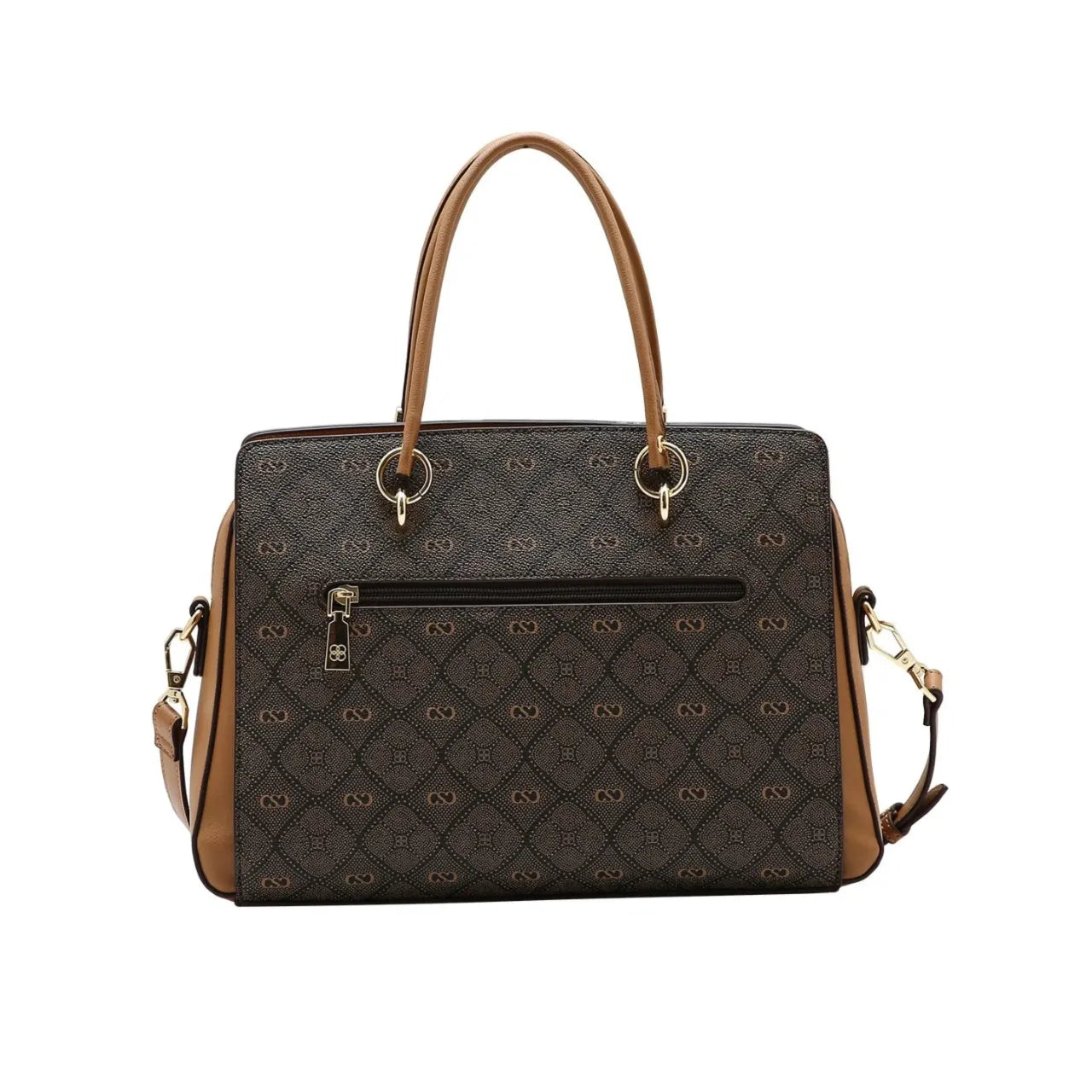 Bolsa Feminina Chenson Mão Monograma Pontilhado Café