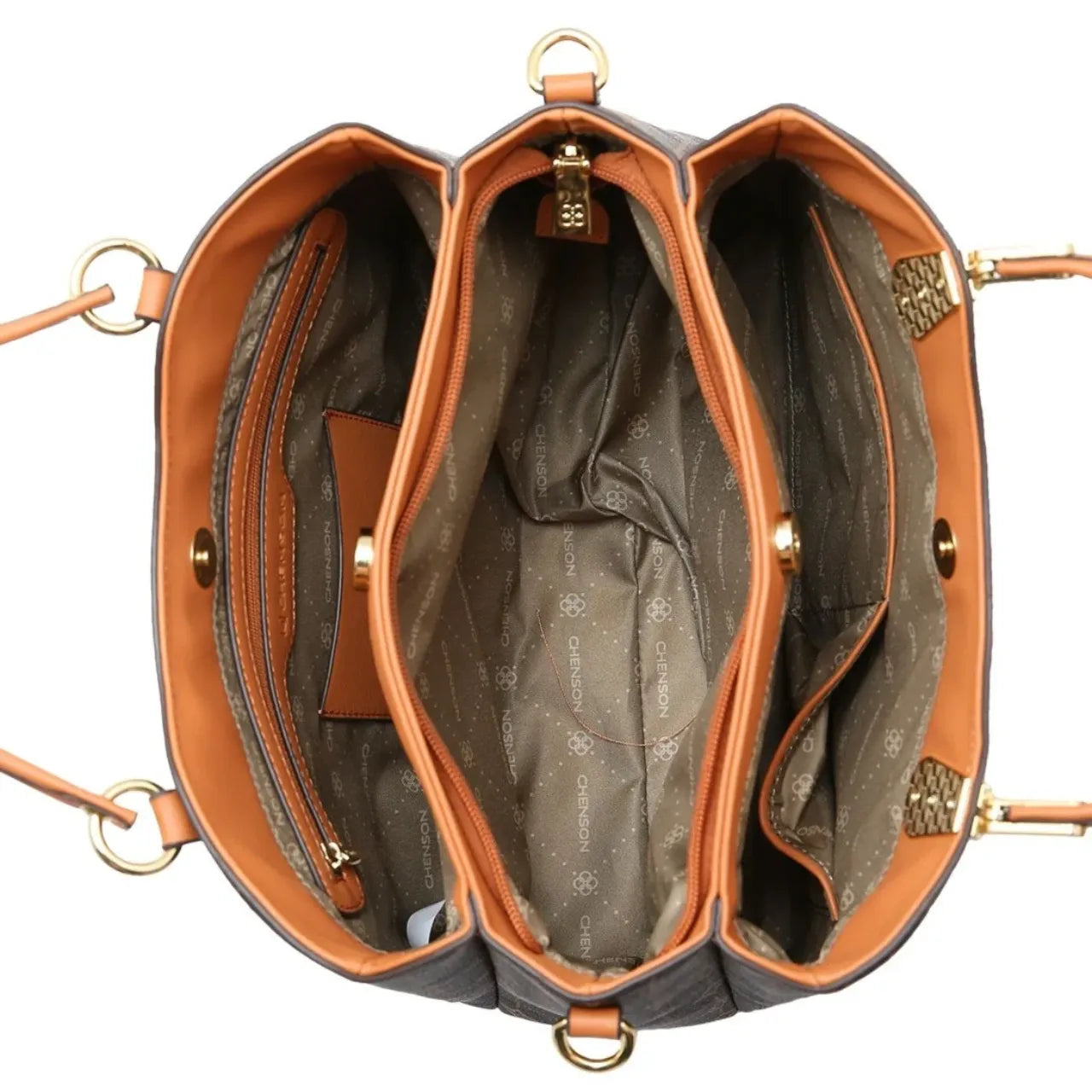 Bolsa Feminina Chenson Mão Monograma Delicado Café