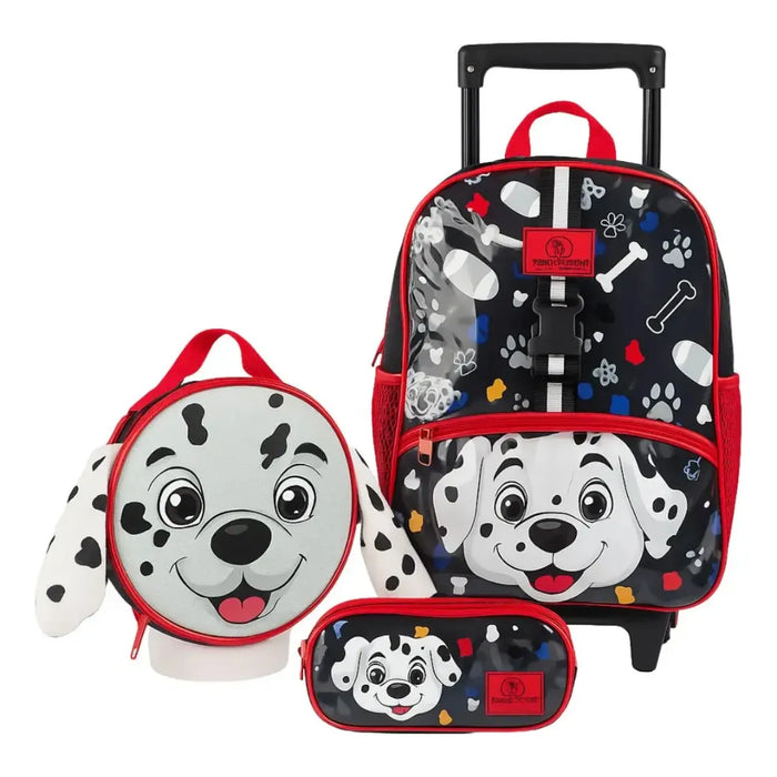 Kit Mochila de Rodinhas Masculina Preta MIM6326-C Yepp 3 Peças