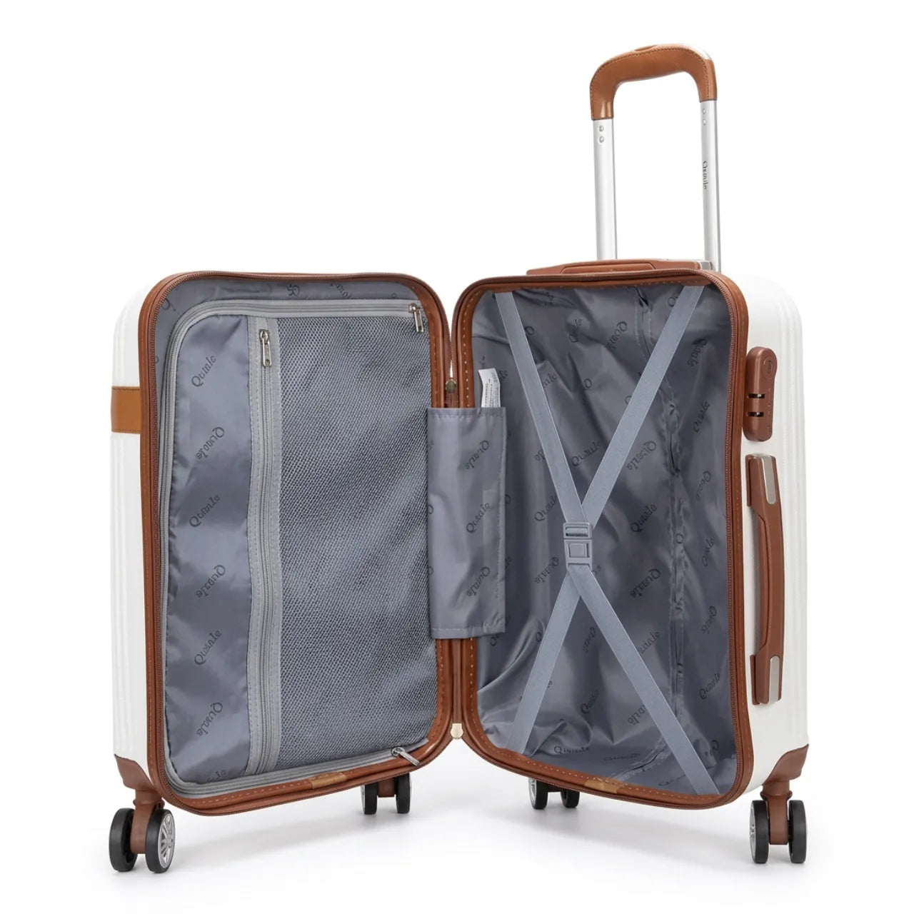 Kit Mala de Viagem 23kg e Frasqueira Policarbonato Branca