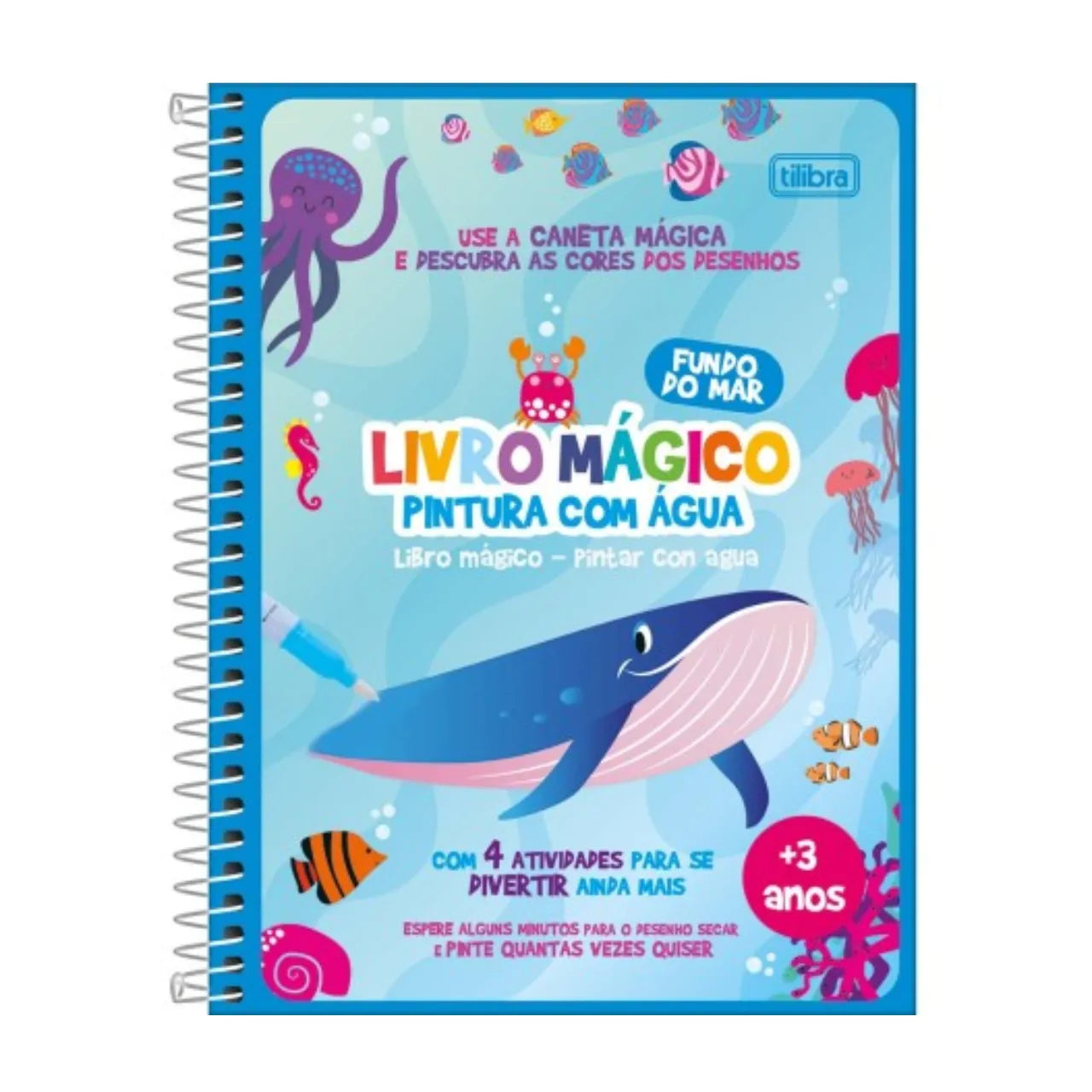Livro Mágico para Pintura com Água Fundo do Mar