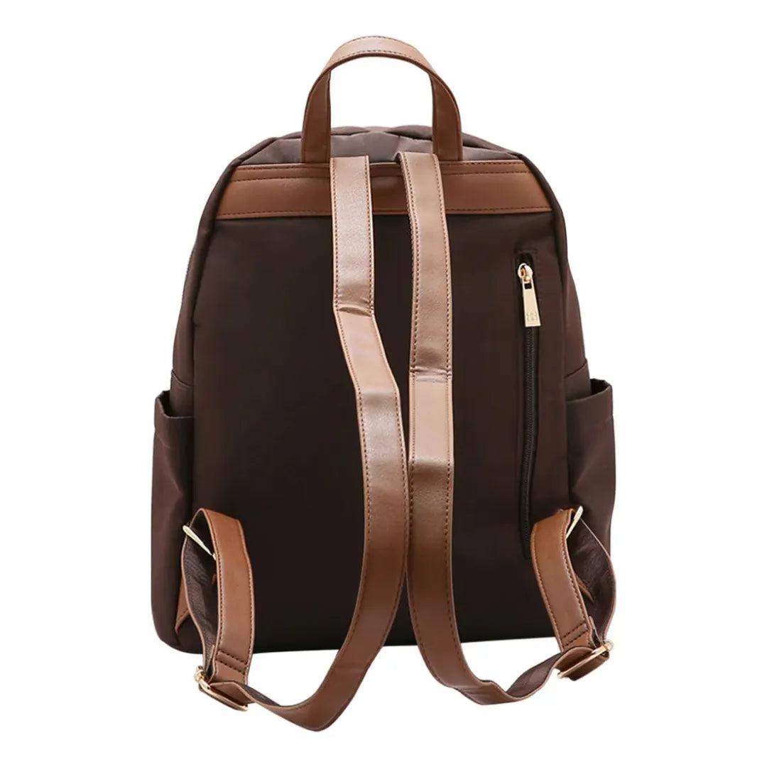 Mochila Chenson Feminina Marrom Elegante com Zíper Frontal