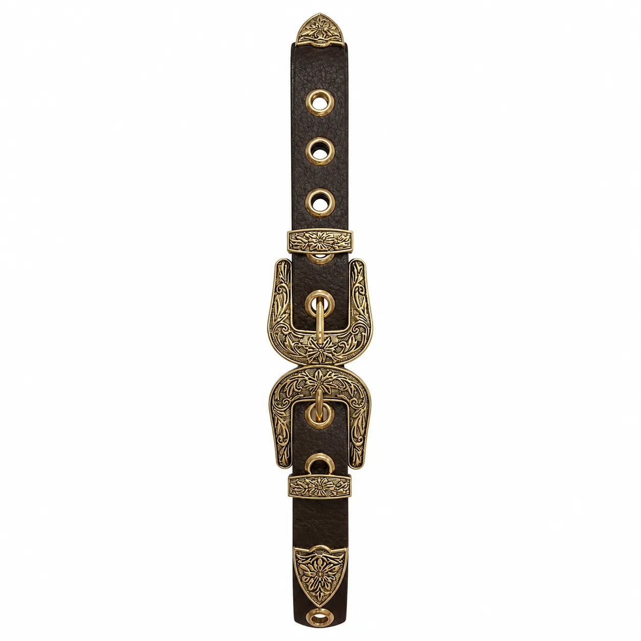 Cinto Feminino com Strass Marrom Escuro Brilho Elegante Ajustável
