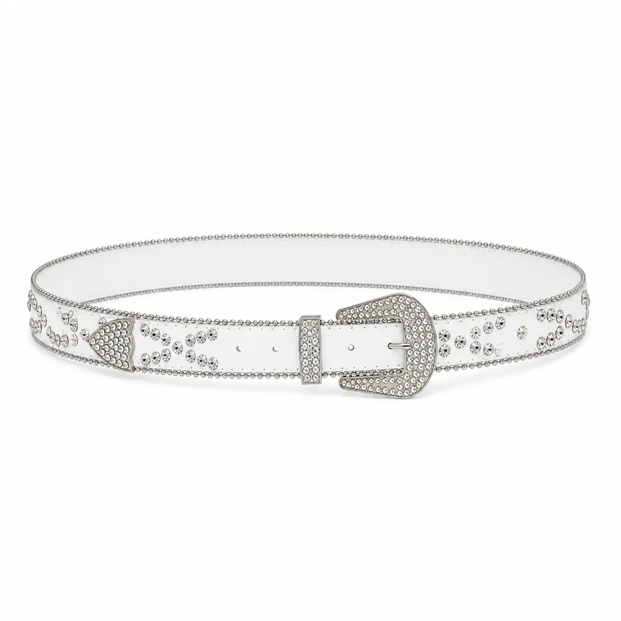 Cinto Feminino Strass Branco Ajustável