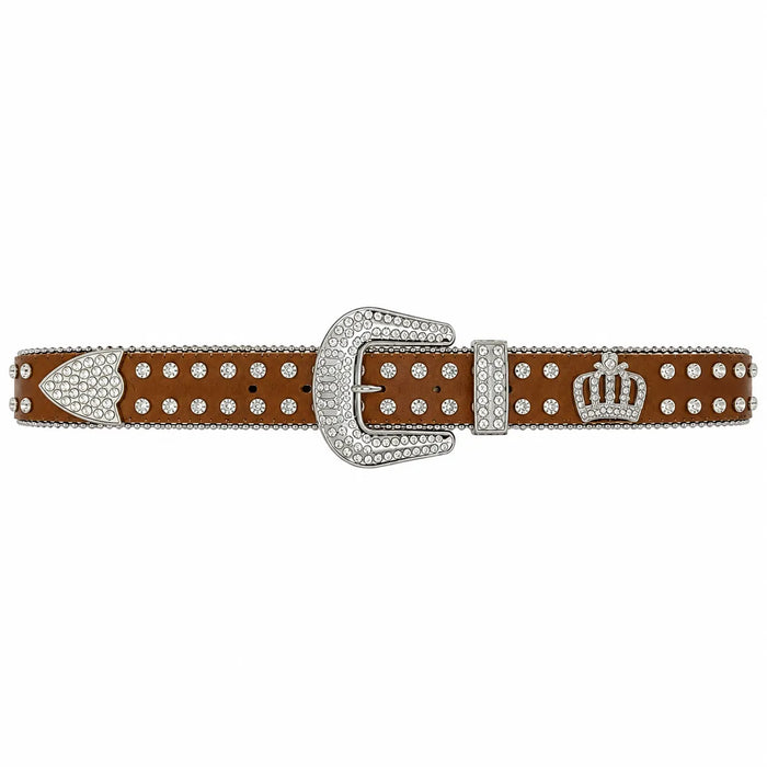 Cinto Feminino Marrom Coroa Sofisticado Fashion