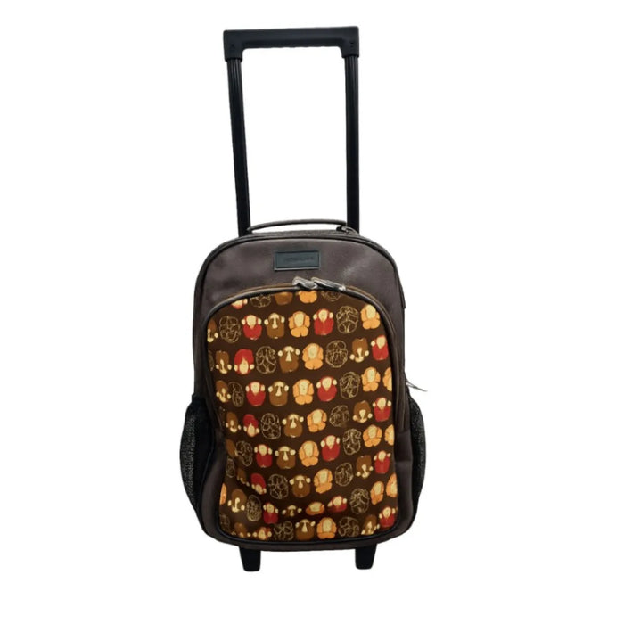 Mochila De Rodinhas Marron Macaquinhos Julie Henri